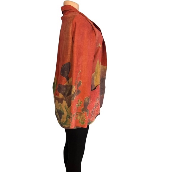 Tempo Paris Art Deco Motif Bohemian Open Front Cardigan Blazer - Picture 8 of 12